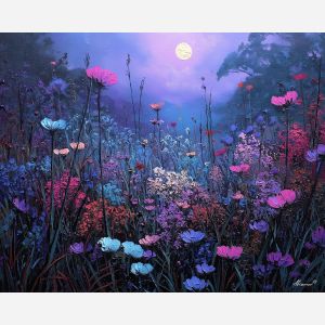 MOONBLOOM MEADOW - Paint by Numbers Full Kit