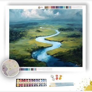 SUNLIT RIVER CURVE - Paint by Numbers Full Kit