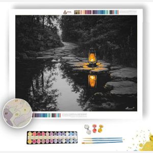 AMBER LANTERN PATH B&W - Paint by Numbers Full Kit