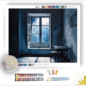 BLUE NIGHT WINDOW - Paint by Numbers Full Kit