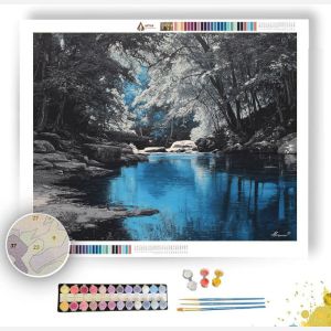 BLUE SHADOW RIVER B&W - Paint by Numbers Full Kit