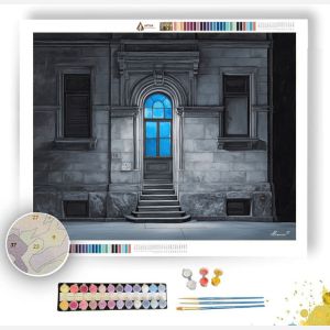 BLUE WINDOW GLOW B&W - Paint by Numbers Full Kit