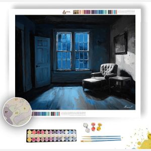 BLUE WINDOW SILENCE B&W - Paint by Numbers Full Kit
