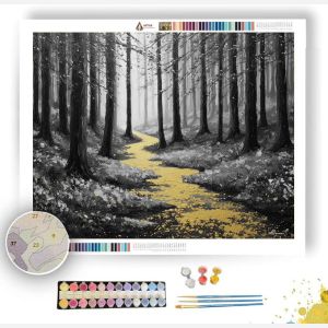 GOLD LEAF PATHWAY B&W - Paint by Numbers Full Kit