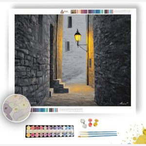 GOLDEN LAMP ALLEY B&W - Paint by Numbers Full Kit