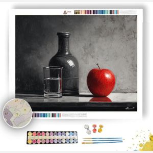 RED APPLE FOCUS B&W - Paint by Numbers Full Kit