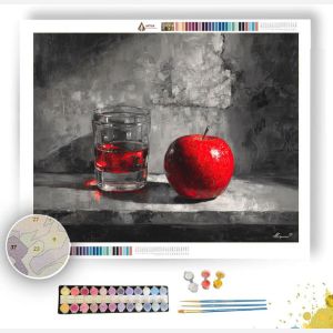 RED APPLE TABLE B&W - Paint by Numbers Full Kit