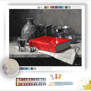 RED BOOK STILL B&W - Paint by Numbers Full Kit