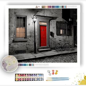 RED DOOR SILENCE B&W - Paint by Numbers Full Kit