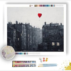 SCARLET BALLOON B&W - Paint by Numbers Full Kit