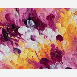 blooming, luminous, palette knife, oil painting, impasto, thick paint, layered pigment, scraped texture, hand painted, fine art, expressive surface, material depth, painterly, atmospheric, visual rhythm, textured painting, studio art