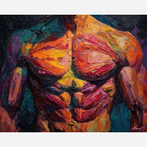 bright, hidden, palette knife, oil painting, impasto, thick paint, layered pigment, scraped texture, hand painted, fine art, expressive surface, material depth, painterly, atmospheric, visual rhythm, textured painting, studio art