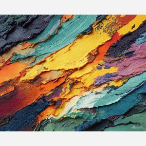 bright, still, palette knife, oil painting, impasto, thick paint, layered pigment, scraped texture, hand painted, fine art, expressive surface, material depth, painterly, atmospheric, visual rhythm, textured painting, studio art