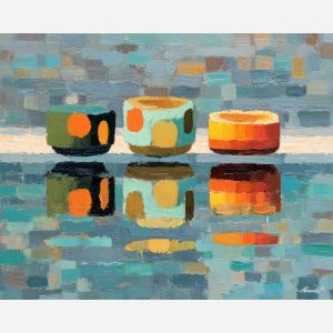 calm, measured, palette knife, oil painting, impasto, thick paint, layered pigment, scraped texture, hand painted, fine art, expressive surface, material depth, painterly, atmospheric, visual rhythm, textured painting, studio art