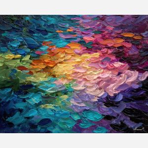 hidden, glowing, palette knife, oil painting, impasto, thick paint, layered pigment, scraped texture, hand painted, fine art, expressive surface, material depth, painterly, atmospheric, visual rhythm, textured painting, studio art