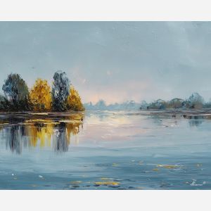 open, gentle, palette knife, oil painting, impasto, thick paint, layered pigment, scraped texture, hand painted, fine art, expressive surface, material depth, painterly, atmospheric, visual rhythm, textured painting, studio art