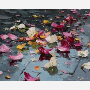 passing, measured, palette knife, oil painting, impasto, thick paint, layered pigment, scraped texture, hand painted, fine art, expressive surface, material depth, painterly, atmospheric, visual rhythm, textured painting, studio art