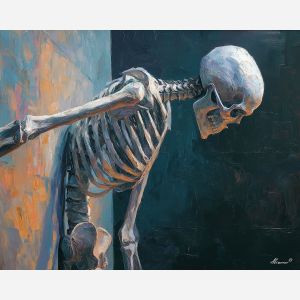 suspended, narrow, palette knife, oil painting, impasto, thick paint, layered pigment, scraped texture, hand painted, fine art, expressive surface, material depth, painterly, atmospheric, visual rhythm, textured painting, studio art