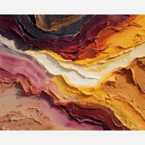 warm, passing, palette knife, oil painting, impasto, thick paint, layered pigment, scraped texture, hand painted, fine art, expressive surface, material depth, painterly, atmospheric, visual rhythm, textured painting, studio art