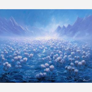 ice nature elements,fantasy field,oil painting