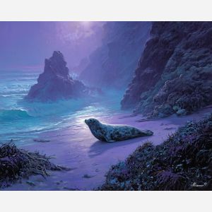 fantasy seal,coastal creature,daylight oil painting