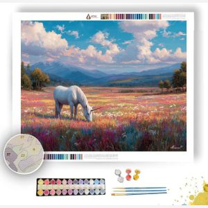 HORNED HORSE MEADOW - Paint by Numbers Full Kit
