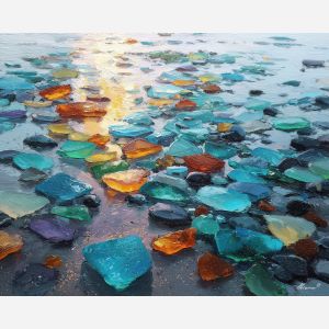 bold, surface, sea glass, palette knife, oil painting, impasto, thick paint, textured surface, expressive art, painterly style, material depth, visual rhythm, contemporary art, hand painted, layered pigment, atmospheric, modern composition