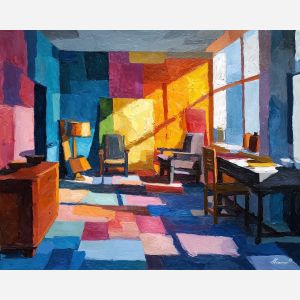 vivid, light, matisse, palette knife, oil painting, impasto, thick paint, textured surface, expressive art, painterly style, material depth, visual rhythm, contemporary art, hand painted, layered pigment, atmospheric, modern composition