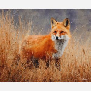 dreamy, muted, balance, fox, palette knife, oil painting, impasto, thick paint, textured surface, expressive art, painterly style, material depth, visual rhythm, contemporary art, hand painted, layered pigment, atmospheric, modern composition