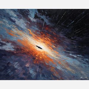 drifting, gesture, star wars, palette knife, oil painting, impasto, thick paint, textured surface, expressive art, painterly style, material depth, visual rhythm, contemporary art, hand painted, layered pigment, atmospheric, modern composition