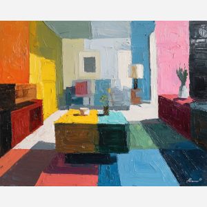 focused, surface, matisse, palette knife, oil painting, impasto, thick paint, textured surface, expressive art, painterly style, material depth, visual rhythm, contemporary art, hand painted, layered pigment, atmospheric, modern composition