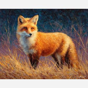 soft, scene, fox, palette knife, oil painting, impasto, thick paint, textured surface, expressive art, painterly style, material depth, visual rhythm, contemporary art, hand painted, layered pigment, atmospheric, modern composition