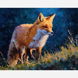 graphic, surface, fox, palette knife, oil painting, impasto, thick paint, textured surface, expressive art, painterly style, material depth, visual rhythm, contemporary art, hand painted, layered pigment, atmospheric, modern composition
