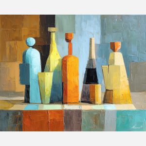 quiet, still, shape, matisse, palette knife, oil painting, impasto, thick paint, textured surface, expressive art, painterly style, material depth, visual rhythm, contemporary art, hand painted, layered pigment, atmospheric, modern composition