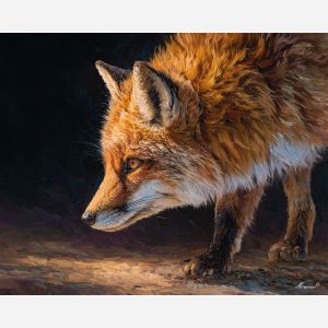 muted, edge, fox, palette knife, oil painting, impasto, thick paint, textured surface, expressive art, painterly style, material depth, visual rhythm, contemporary art, hand painted, layered pigment, atmospheric, modern composition