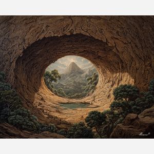 earth giant,stone creature,elemental hollow,oil painting