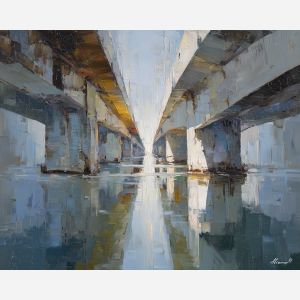 muted, luminous, presence, art deco, palette knife, oil painting, impasto, thick paint, textured surface, expressive art, painterly style, material depth, visual rhythm, contemporary art, hand painted, layered pigment, atmospheric, modern composition