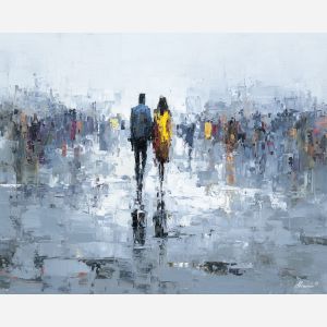 soft, light, gay, palette knife, oil painting, impasto, thick paint, textured surface, expressive art, painterly style, material depth, visual rhythm, contemporary art, hand painted, layered pigment, atmospheric, modern composition