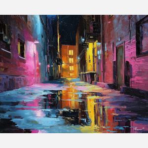 warm, presence, neon, palette knife, oil painting, impasto, thick paint, textured surface, expressive art, painterly style, material depth, visual rhythm, contemporary art, hand painted, layered pigment, atmospheric, modern composition