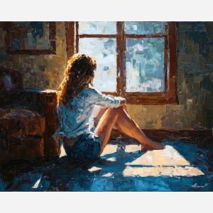 open, figure, gay, palette knife, oil painting, impasto, thick paint, textured surface, expressive art, painterly style, material depth, visual rhythm, contemporary art, hand painted, layered pigment, atmospheric, modern composition