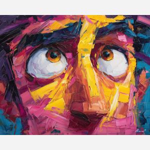 hidden, bold, composition, manga, palette knife, oil painting, impasto, thick paint, textured surface, expressive art, painterly style, material depth, visual rhythm, contemporary art, hand painted, layered pigment, atmospheric, modern composition