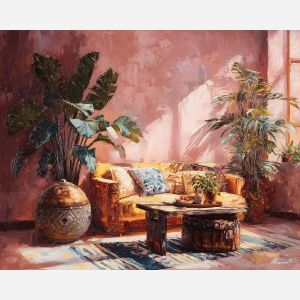 dreamy, balance, boho, palette knife, oil painting, impasto, thick paint, textured surface, expressive art, painterly style, material depth, visual rhythm, contemporary art, hand painted, layered pigment, atmospheric, modern composition