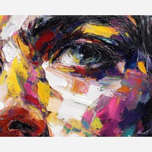 grounded, space, manga, palette knife, oil painting, impasto, thick paint, textured surface, expressive art, painterly style, material depth, visual rhythm, contemporary art, hand painted, layered pigment, atmospheric, modern composition