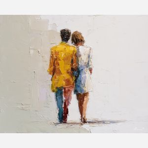 gentle, composition, gay, palette knife, oil painting, impasto, thick paint, textured surface, expressive art, painterly style, material depth, visual rhythm, contemporary art, hand painted, layered pigment, atmospheric, modern composition