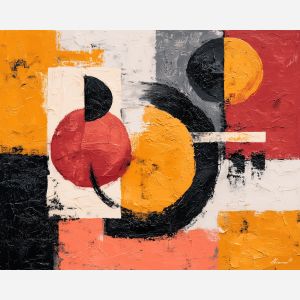 focused, warm, rhythm, manga, palette knife, oil painting, impasto, thick paint, textured surface, expressive art, painterly style, material depth, visual rhythm, contemporary art, hand painted, layered pigment, atmospheric, modern composition