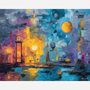 odd, sharp, motion, alice in wonderland, palette knife, oil painting, impasto, thick paint, textured surface, expressive art, painterly style, material depth, visual rhythm, hand painted, layered pigment, atmospheric, fine art, contemporary painting