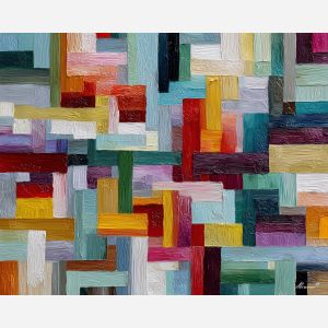 quiet, silent, silence, geometric abstract, palette knife, oil painting, impasto, thick paint, textured surface, expressive art, painterly style, material depth, visual rhythm, hand painted, layered pigment, atmospheric, fine art, contemporary painting