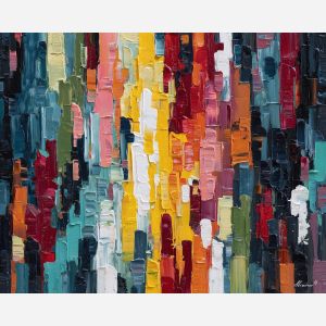 dense, shift, avant garde, palette knife, oil painting, impasto, thick paint, textured surface, expressive art, painterly style, material depth, visual rhythm, hand painted, layered pigment, atmospheric, fine art, contemporary painting