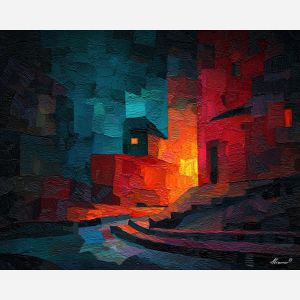 strange, light, silence, avant garde, palette knife, oil painting, impasto, thick paint, textured surface, expressive art, painterly style, material depth, visual rhythm, hand painted, layered pigment, atmospheric, fine art, contemporary painting