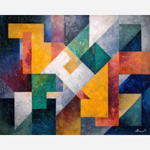 playful, mood, geometric abstract, palette knife, oil painting, impasto, thick paint, textured surface, expressive art, painterly style, material depth, visual rhythm, hand painted, layered pigment, atmospheric, fine art, contemporary painting